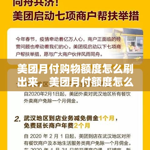美团月付购物额度怎么刷出来，美团月付额度怎么套出来