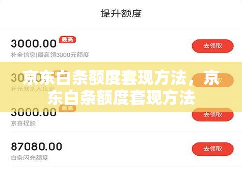 京东白条额度套现方法，京东白条额度套现方法