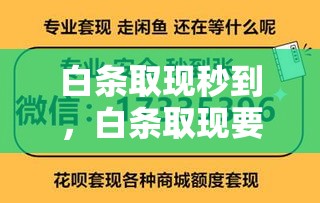 白条取现秒到,白条取现要多久到账