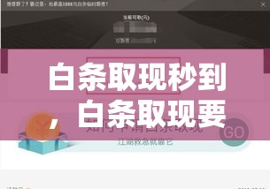 白条取现秒到,白条取现要多久到账