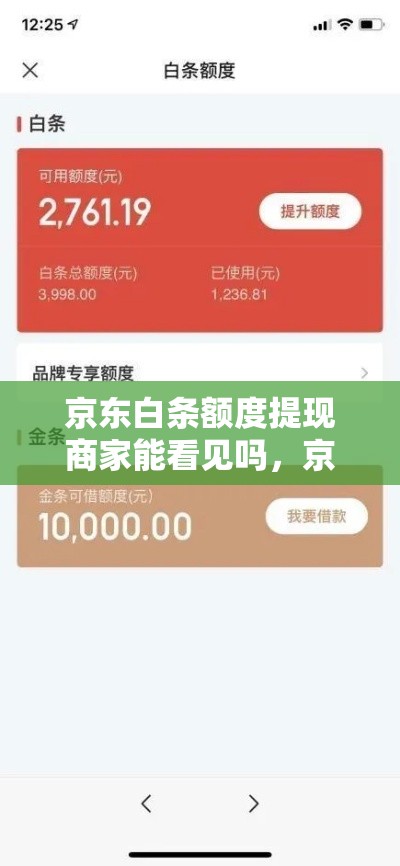 京东白条额度提现商家能看见吗,京东白条额度提现商家