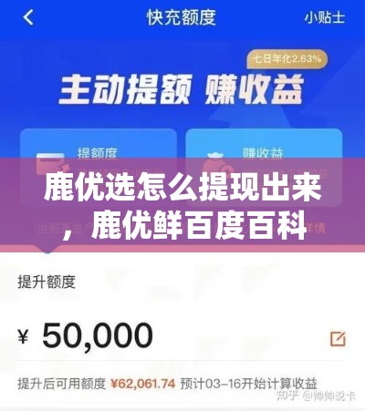 鹿优选怎么提现出来，鹿优鲜百度百科
