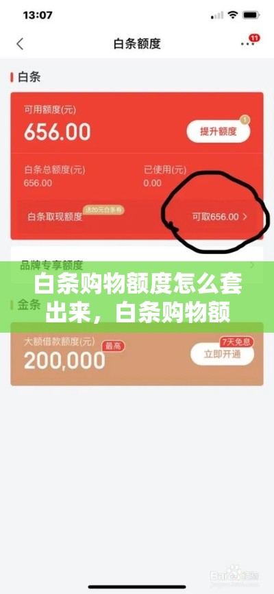 白条购物额度怎么套出来,白条购物额度如何套出来