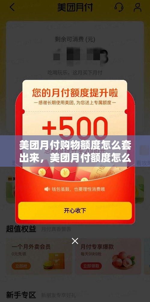 美团月付购物额度怎么套出来,美团月付额度怎么用