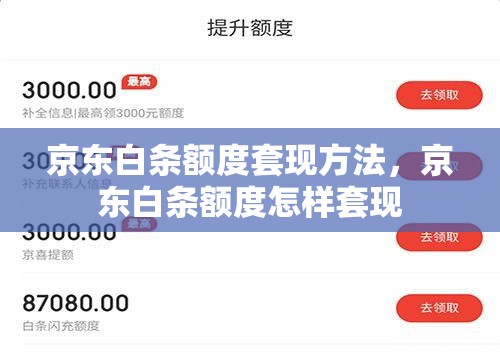 京东白条额度套现方法,京东白条额度怎样套现